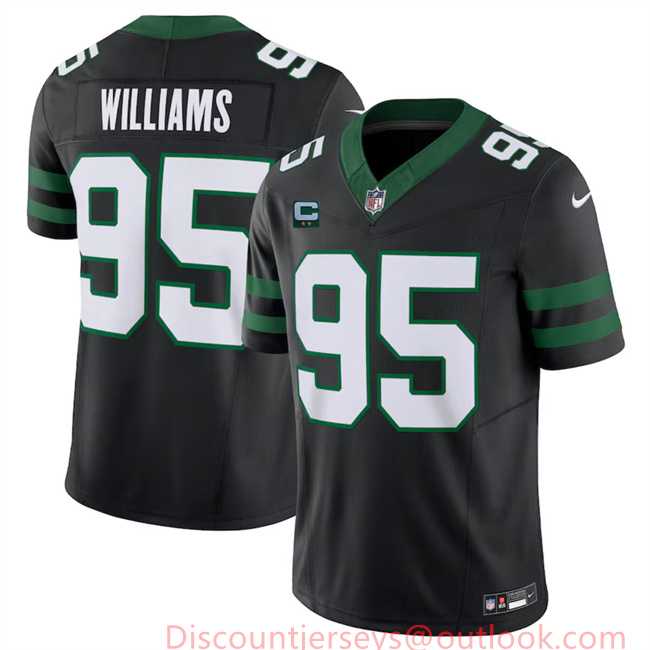 Men & Women & Youth New York Jets #95 Quinnen Williams Black 2024 F.U.S.E. With 2-Star C Patch Vapor Limited Stitched Jersey